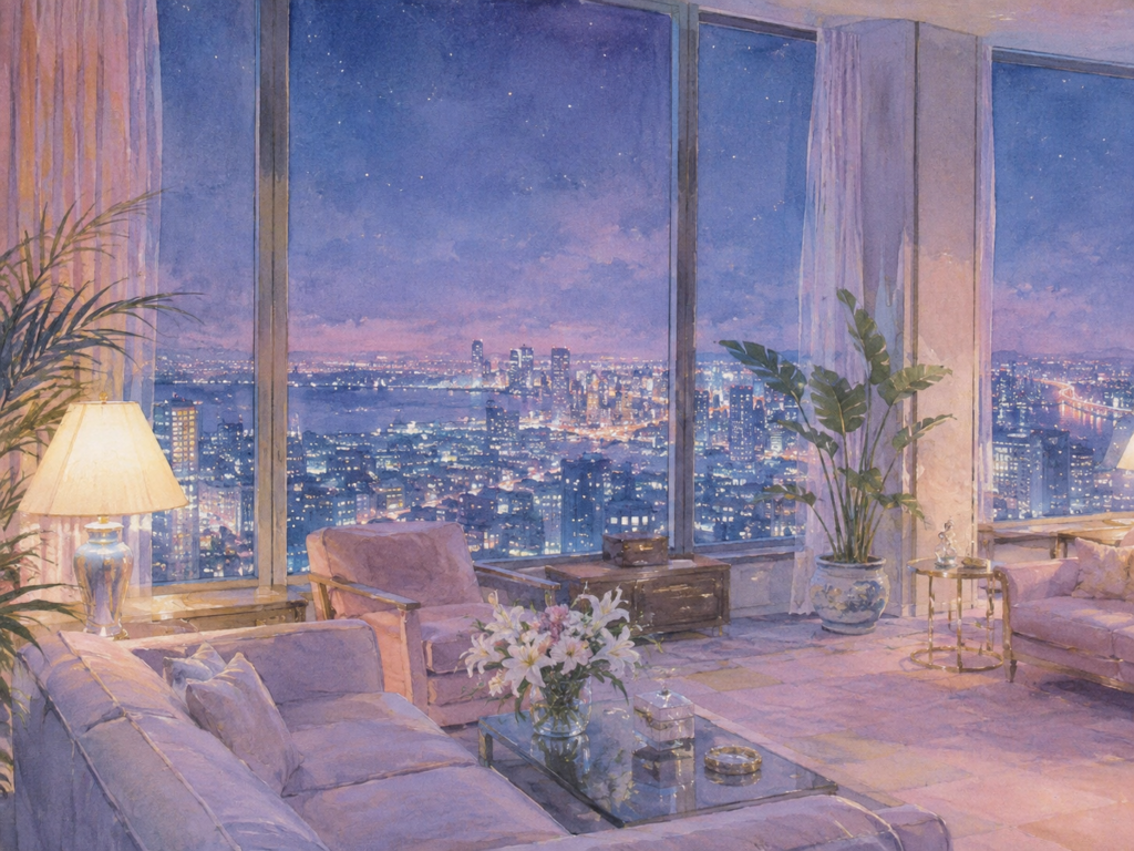 高級マンションからの夜景